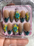 3D Floral press on Nail