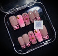 3D PINK FLORAL PRESS ON NAILS