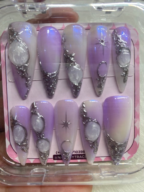 purple lux press on